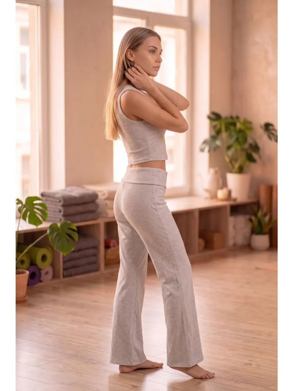 Camila Coelho Revolve 2 Piece Set Women Sz L Gray Lounge Athleisure Comfy Soft